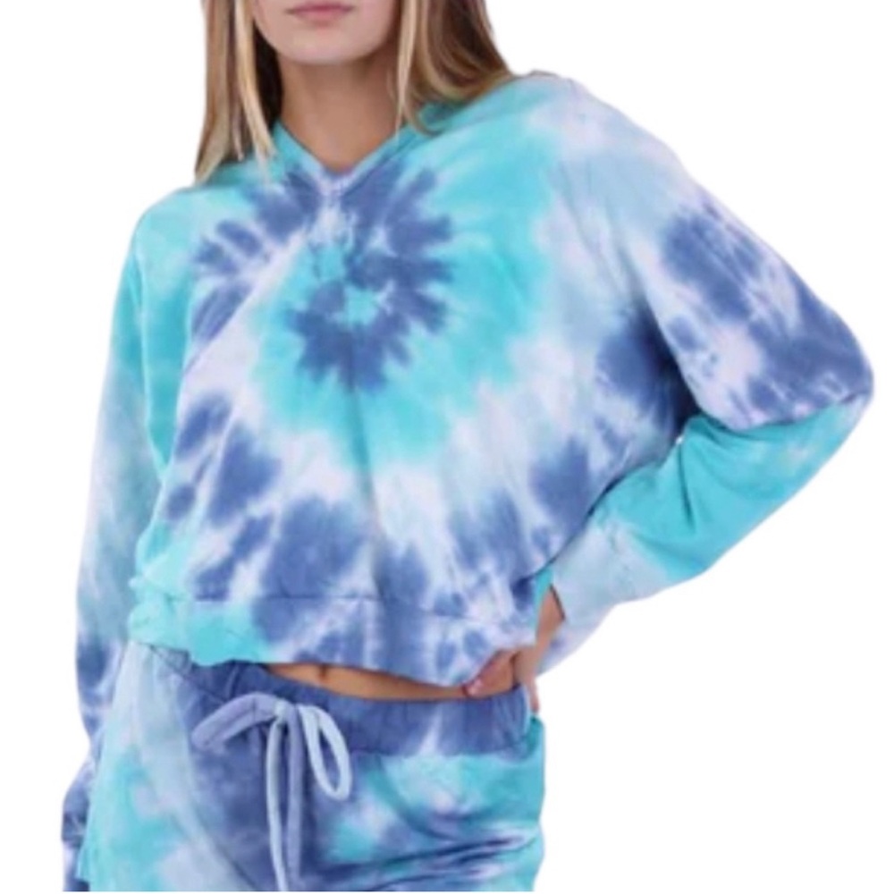 Anthropologie Maronie (discontinued) blue tie-dye hoodie